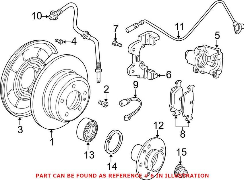 Disc Brake Caliper Carrier Bracket - Rear Driver Side